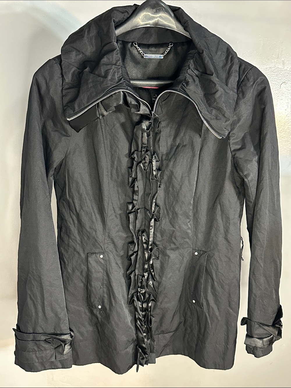 White House Black Market Black Trench Coat